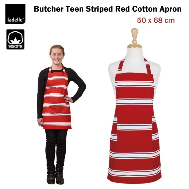 Butcher Cotton Teen Apron Red