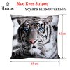 Just Home Blue Eyes Stripes Tiger Square Filled Cushion