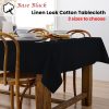 Ladelle Base Black Linen Look 100% Cotton Tablecloth – 150×225 cm