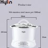 Kylin Electric Slow Cooker Stainless Steel Ceramic Pot Steamer 2.2L With 3 Containers