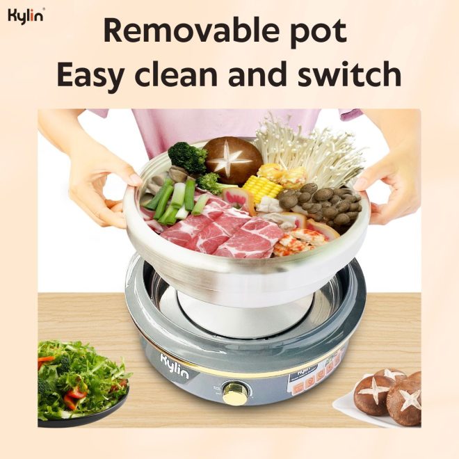 Electric 1500W Hotpot with Stainless Steel Inner Pot 4L AU-K2011