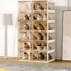 Cubes Storage Folding Shoe Box With 2 Column & 16 Grids & 8 Clear Door