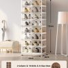 Cubes Storage Folding Shoe Box With 2 Column & 16 Grids & 8 Clear Door