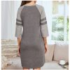 Polycotton Color Matching Women Nightgown 3/4 Sleeve Night Dress UK Size – M