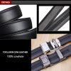 Genuine Leather Belt Men’s Plate Reversible Buckle Business Dress Belts (Style 01)