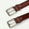 New Cowhide Leather Men Belt Pin Buckle Luxury Male Belts – Coffee