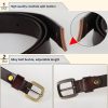 New Women’s Belt Luxury Genuine Leather Belts For Women Female Gold Pin Buckle – Black