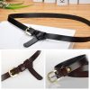 New Women’s Belt Luxury Genuine Leather Belts For Women Female Gold Pin Buckle – Black