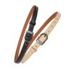 Luxury Top Layer Cow Leather Belt Women’s Simple Decorative Jeans Belt Versatile Fashion Thin Belt – Black