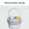 3 In 1 Makeup Brushes Cleaner Sponge Brush Washing Box Makeup Brush Drying Basket(Light Purple)