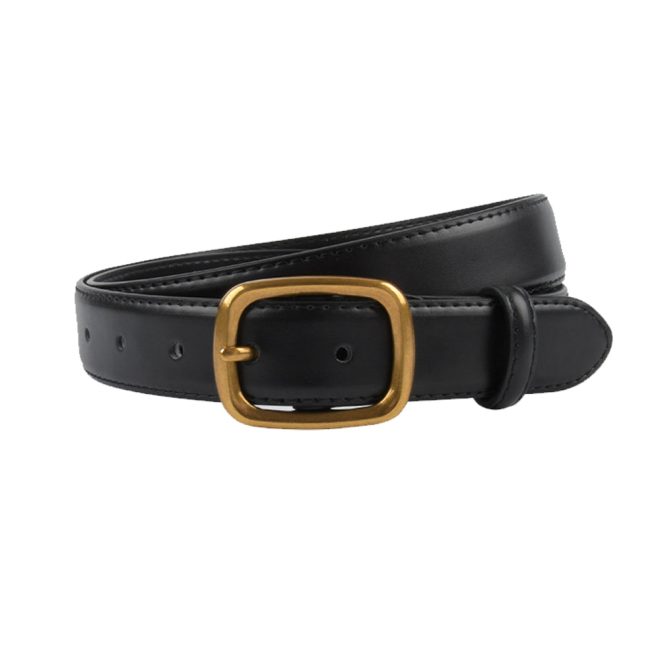 Classic Leather Belts for Women, Joyreap Genuine Leather Womens Belts with Gold Buckle – Black