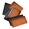 100% Genuine Leather Men’s Wallet RFID Blocking Card Holder Bifold and Long Wallets (Bifold Horizontal) – Black