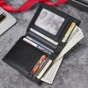 100% Genuine Leather Men’s Wallet RFID Blocking Card Holder Bifold and Long Wallets (Bifold Verticle) – Black