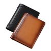 100% Genuine Leather Men’s Wallet RFID Blocking Card Holder Bifold and Long Wallets (Bifold Verticle) – Black