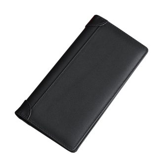 100% Genuine Leather Men’s Wallet RFID Blocking Card Holder Bifold and Long Wallets (Long Wallet)