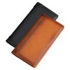 100% Genuine Leather Men’s Wallet RFID Blocking Card Holder Bifold and Long Wallets (Long Wallet) – Black