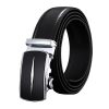 Adjustable Slide Genuine Leather Belt Men’s Plate Reversible Buckle Business Dress Belts (FB8603#38)