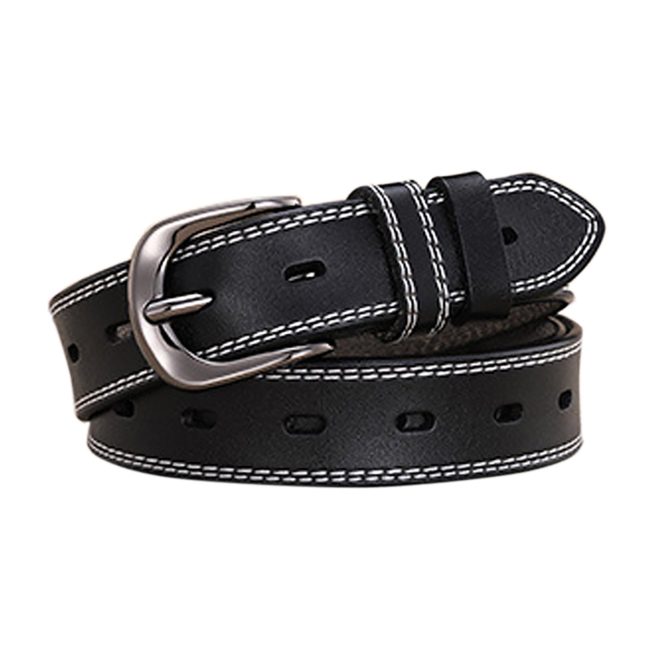 Classic Leather Belts for Women, Joyreap Genuine Leather Womens Belts Alloy Pin Buckle – Black