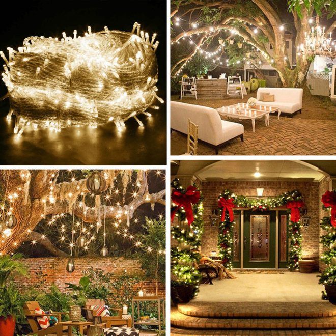 Solar Fairy String Led Lights 12M-32M Outdoor Garden Christmas Party Decor(12M100Led)