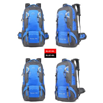 60L Waterproof Outdoor Hiking Backpack Camping Outdoor Trekking Bag(Blue)