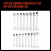 17Pc Ratchet Spanner Set Metric Combination Wrenches Open End Ring CR-V 8-24mm