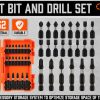 26Pc Impact Screwdriver Bit Set Magnetic Drill Bit Holder Quick Release Drilling