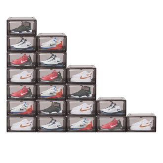 10Pcs Premium Acrylic Shoe Box Sneaker Display Storage Case Boxes Magnetic Door Au