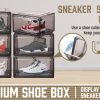 10Pcs Premium Acrylic Shoe Box Sneaker Display Storage Case  Boxes Magnetic Door Au