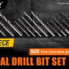 15Pc HSS Drill Bits Combination Set Wood Metal & Concrete Drilling Metric Titanium