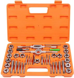 40Pc Tap And Die Set Metric Szie Screw Screwdriver Thread Drill W/t Pitch Gauge