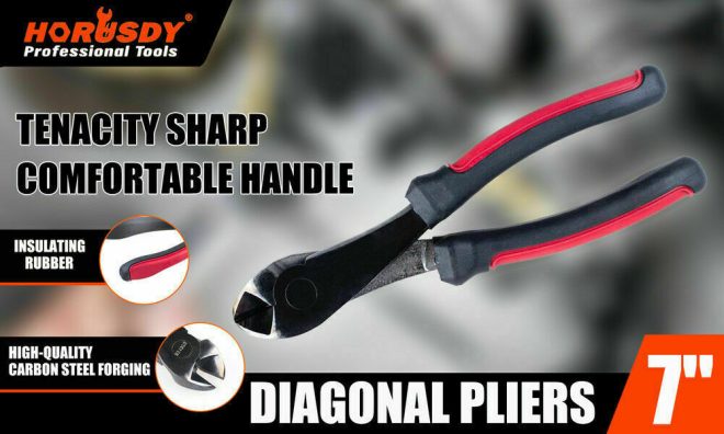 7″ Flush Side Cutter Diagonal Cut Pliers Plastic Nippers Cutting Insulated Tool