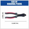 7″ Flush Side Cutter Diagonal Cut Pliers Plastic Nippers Cutting Insulated Tool