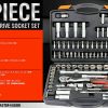 94Pc Socket Ratchet Wrench Set Screwdriver Bits Extension Torx Hex 1/4″ 1/2″ Dr.