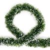 5x 2.5m Christmas Tinsel Xmas Garland Sparkly Snowflake Party Natural Home Décor, Snow Tips in Green