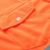 HI VIS Long Sleeve Workwear Shirt w Reflective Tape Cool Dry Safety Polo 2 Tone, Fluoro Orange / Navy – S