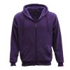 Adult Unisex Zip Plain Fleece Hoodie Hooded Jacket Mens Sweatshirt Jumper XS-8XL, Purple – S