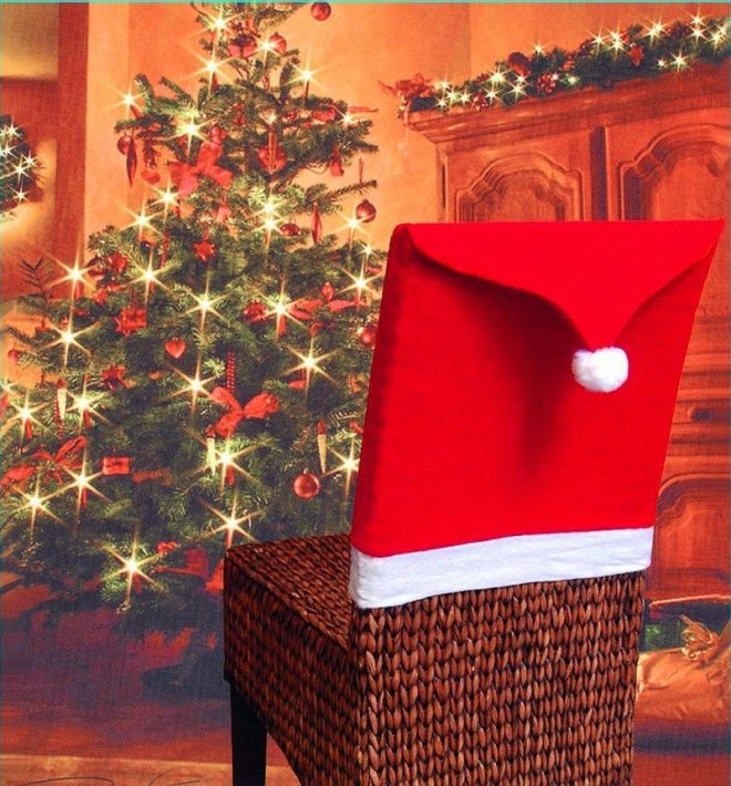 Christmas Chair Covers Tablecloth Runner Decoration Xmas Dinner Party Santa Gift, 8x Chair Covers