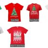 New Funny Adult Xmas Christmas T Shirt Tee Mens Womens 100% Cotton Jolly Ugly, Santa Surf (Red) – M