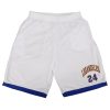 Men’s Basketball Sports Shorts Gym Jogging Swim Board Boxing Sweat Casual Pants, White – Los Angeles 24 – S