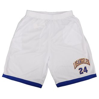 Men’s Basketball Sports Shorts Gym Jogging Swim Board Boxing Sweat Casual Pants, White – Los Angeles 24