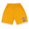 Men’s Basketball Sports Shorts Gym Jogging Swim Board Boxing Sweat Casual Pants, Yellow – Los Angeles 24 – S