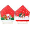 10x Christmas Chair Covers Dinner Table Santa Hat Snowman Home Décor Ornaments, Santa (10 Chair Covers)