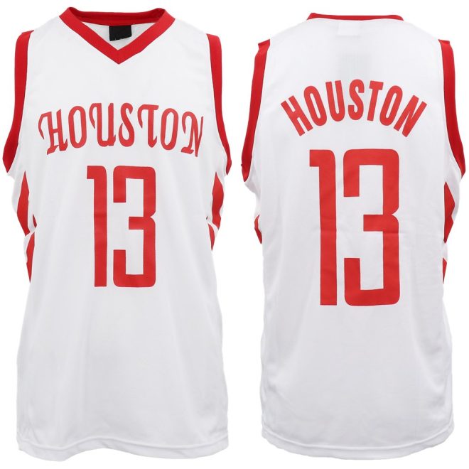 New Men’s Basketball Jersey Sports T Shirt Tee Vest Tops Gym Chicago Los Angeles, Red – Houston 13 – S