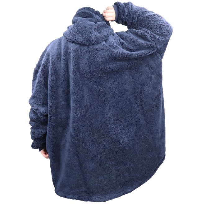 Oversized Soft Pullover Plain Hoodie Warm Fleece Blanket Plush Winter Sweatshirt, Adult – Aqua