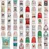 50x70cm Canvas Hessian Christmas Santa Sack Xmas Stocking Reindeer Kids Gift Bag, Cartoon Santa w Reindeer (B)