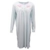 100% Cotton Women Nightie Night Gown Pajamas Pyjamas Winter Sleepwear PJs Dress, Blue – 12