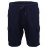 Men’s Cargo Shorts 4 Pockets Cascual Work Trousers Active Pants Elastic Waist, Navy – XS