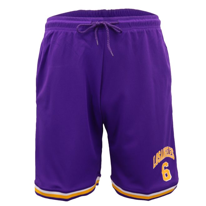 Men’s Basketball Sports Shorts Gym Jogging Swim Board Boxing Sweat Casual Pants, Purple – Los Angeles 6 – M