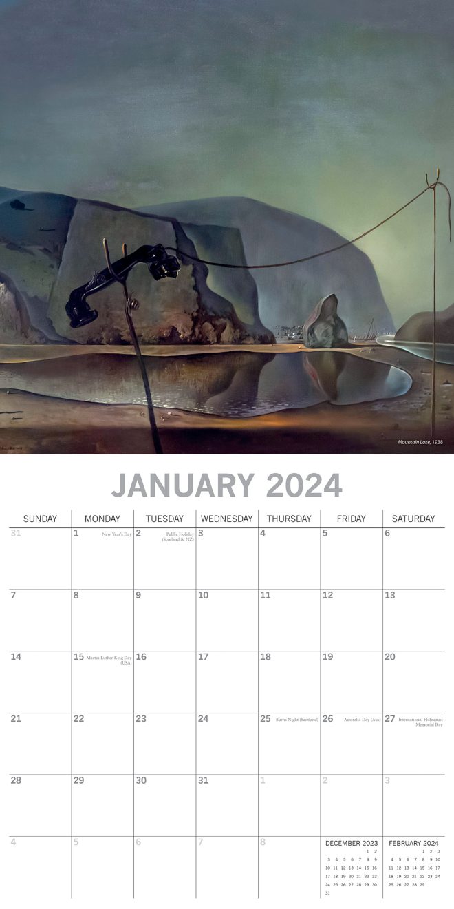 Dali – 2024 Square Wall Calendar 16 Months Arts Planner Christmas New Year Gift