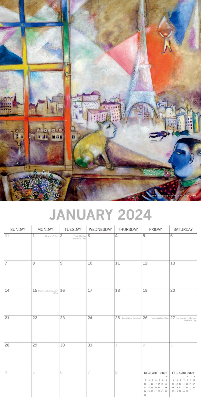 Expressionists – 2024 Square Wall Calendar 16 Months Arts Planner New Year Gift